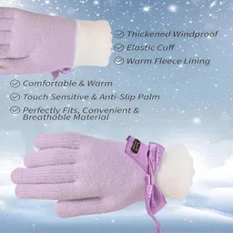 loom legacy Self Design, Solid Winter Women Gloves image 5