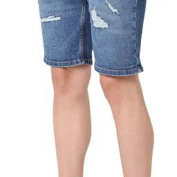 Solid Men Blue Basic Shorts-image-36