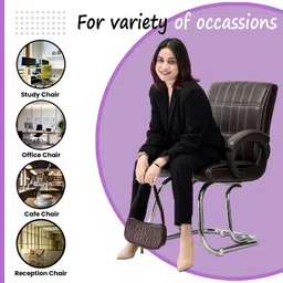 tarun gramudyog Premium chair Comfort Visitor Chair with Cushioning and Modern Design Leatherette Office Arm Chair image 5