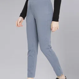 dollar missy Women Regular Fit Grey Cotton Blend Trousers image 2