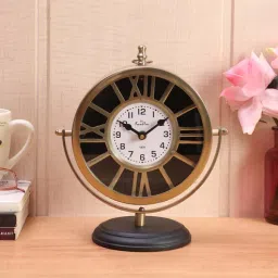 trendec Daxon Golden Metal Analog Table Clock-picture-21