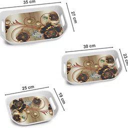 vajila Melamine Tray Set| Durable Scratch Resistant Food Safe Serving Trays for Home Tray Serving Set image 2