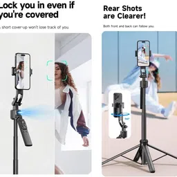 FKU C17 AI Gimbal Selfie Stick With Remote control 64inch for iPhone/Android Vlog Tripod image 2