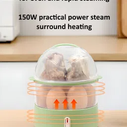 gethome 2 layer Egg Boiler Fast to Heat 150W Electric Cooker/ Poacher/Steamer with Egg Tray & Measuring Cup Egg Cooker image 3