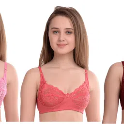 tarnpreet Pack of 3 Women Balconette Non Padded Bra-picture-11