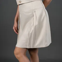 shop serve Women Solid A-line Beige Skirt-picture-47