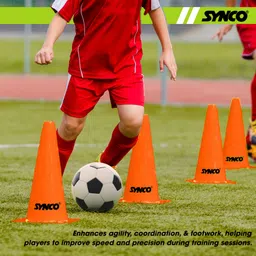 synco Training Space Marker Cones | Traffic cones | For Fitness & Safety | 9" X 10 Hoop Set image 5