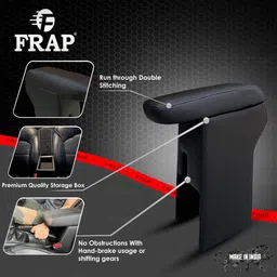 carigiri Premium Armrest For Citroen C3 with Moulded Foam(Nappa,Black Double Stitching) Car Armrest image 3