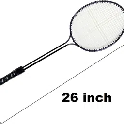 ab fitness Double Shaft Badminton Racket Set of 2 Piece with 3 Piece Nylon Shuttles Black Strung Badminton Racquet image 2