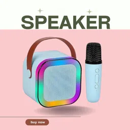 FYDs 10W Bluetooth Speaker Wireless Karaoke Mic Speaker with RGB Light speakersWE241 10 W Bluetooth Home Audio Speaker image 1