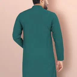 vebnor Men Solid Art Silk Straight Kurta image 2