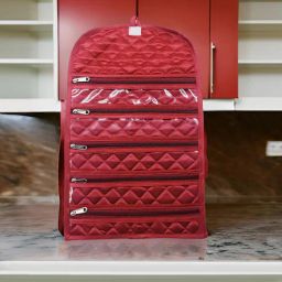 atorakushon Maroon Solid Satin (Pack Of 6) Organiser-picture-6