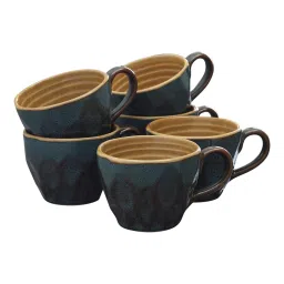 miah decor Jaxen 150ml Green (Set of 6) Ceramic Coffee Mug image 5