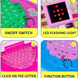 mega shine Learning Educational Laptop with Led Display & Music image 4