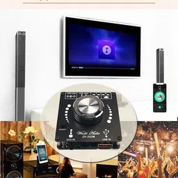 dhruv-pro ZK-502M Mini Bluetooth 5.0 Power & 50WX2 Stereo AMP Amplificador Home Theater 50 W AV Power Amplifier image 4