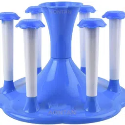 aontan Tea Coffee Mug Cup Virgin Plastic cup stand Glass and Spoon Organiser for Glasses and Cutlery Glass Stand BLUE Colour Plastic Glass Holder-picture-35