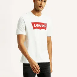 levi's Men Printed Crew Neck Pure Cotton White T-Shirt-picture-28