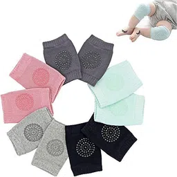 Crawling, Anti-Slip Padded Stretchable Knee Elbow Safety Protector Baby Pink Multicolor Baby Knee Pads-image-92