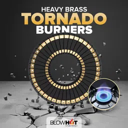 blowhot Jasper 3 Heavy Brass burner Stainless Steel 2 Year Warranty Toughened Glass, Iron Manual Gas Stove image 4