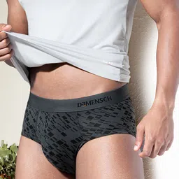 damensch Deo-Soft Micro Modal Grey Striped Men Brief-picture-37