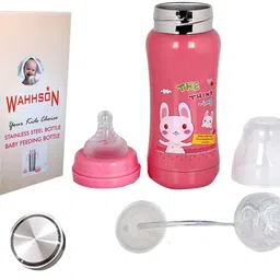 3 in 1 Baby Feeding Bottle Thermo-Steel Multifunctional-Sipper, Nipple & Straw, Baby Feeding Bottle, Baby Milk Feeding Bottle, Water Feeding Bottle - 240 ml-image-21