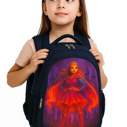 mous Navy Blue Princess Printed Backpack – Ideal for School Use Waterproof School Bag-picture-46