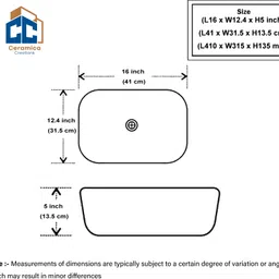 ceramica creations CERAMICA Premium Table Basin (L41 X W31.5 X H13.5Cm) HH 4003 GOLDEN TABLE TOP CERAMICA Premium Table Basin (L41 X W31.5 X H13.5Cm)HH 4003 GOLDEN TABLE TOP Table Top Basin image 4