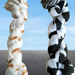 roundx Acrylic Printed Yellow, White Women Dupatta-picture-36