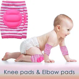 babymoon Baby Padded Knee Pads for Crawling, Anti-Slip Stretchable Kids Knee Cap Pink Baby Knee Pads-picture-28