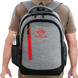 toteza collection Medium 30 L Laptop Backpack Medium 30 L Laptop Backpack Khadi Textured Hi storage (Grey) image 3