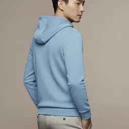 greco Men Full Sleeve Solid Hooded Sweatshirt image 3