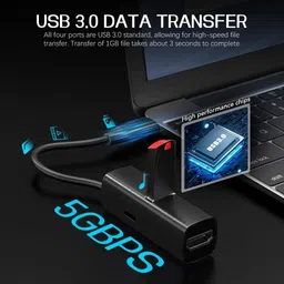 ELEPHANTBOAT Type C to HDMI Docking Station USB Hub 3 in 1 with PD100W Charging USB30 Data USB C Docking Station HDMI Adapter PD100W USB3.0 Hub Docking Station image 4