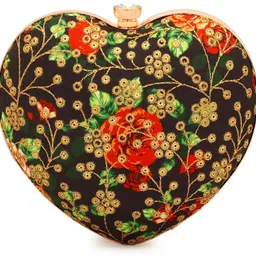 tooba handicraft Party Black, Multicolor Clutch image 1