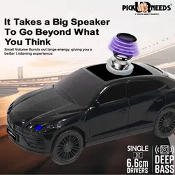 pick ur needs Portable Rechargeable Wireless Car Speaker - FM/USB Support, RGB LED, 1200mAh image 2