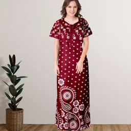 vilakshan Self Design Pure Cotton Stitched Flared/A-line Gown-picture-24