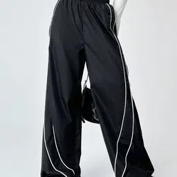 tabadtod Women Geometric Print Black Track Pants image 2