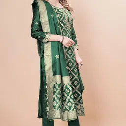 saumya creations Unstitched Art Silk Kurta & Churidar Material Self Design image 3