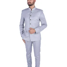 evauke Men jodpuri bandhgala Solid Suit image 1