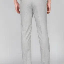 park avenue Men Slim Fit Grey Polyester Trousers image 4