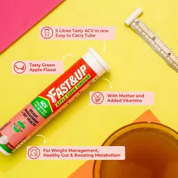 fast&up Apple Cider Vinegar 15 Effervescent Tablets, ACV With Mother, Vitamin B6 & B12 image 3
