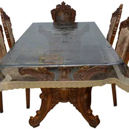 PVC (Polyvinyl Chloride) 4 Seater Self Design Table Cover-image-26