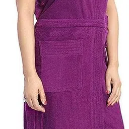 deeram Purple, Pink Free Size Bath Robe image 3