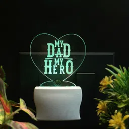 talgo MY DAD MY HERO Acrylic 3D Illusion RGB 7 Colour Changing LED Plug n Play Night Lamp image 2