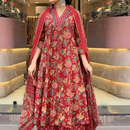 Anni Designer Women Floral Printed Regular Kurta with Palazzos & With Dupatta-picture-21