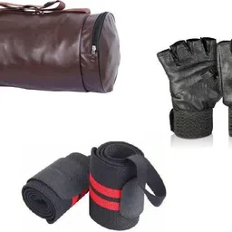 emmkitz Gym & Travel Bag Gym Bag with gym gloves and wrist support Fitness Accessory Kit Kit-picture-12