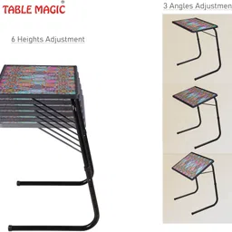 table magic Multipurpose Regular Mandala Black Metal Portable Laptop Table image 2