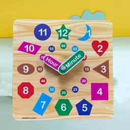 plus shine Wooden Clock Learn to tell the time Learn Time With Hour & Minute Learning Toys image 3