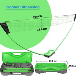 hacer Badminton Net Set Portable Outdoor with Foldable Stand Pole (5M) Badminton Net image 2