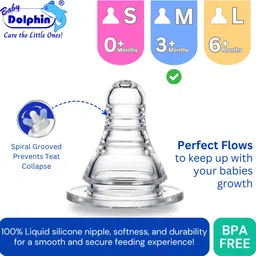 baby dolphin Anti-Colic Slim Neck Baby Feeding Bottle with Handle, BPA Free, Milk Bottle, 3m+ - 125 ml image 4