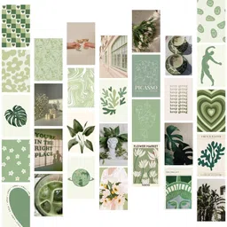 exo decor Paper Abstract Wall Art Posters, Green, Printed, 10L x 15W cm, Set of 30 | Wall Collage Kit, aesthetic posters | Room Decor Photo Collection| Posters for Room Decoration Fine Art Print-picture-24